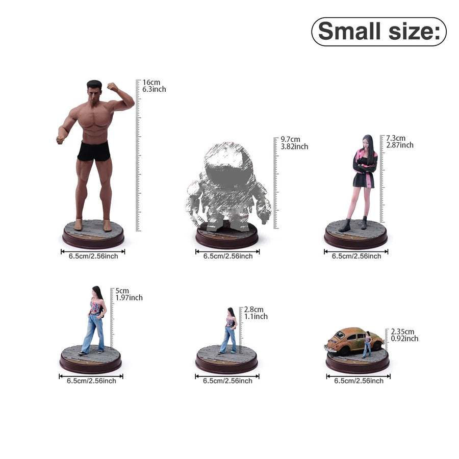 Red Muscle Car with Driver Figure 1:64 Resin Diorama Display Base - 1/64 resin model view 5
