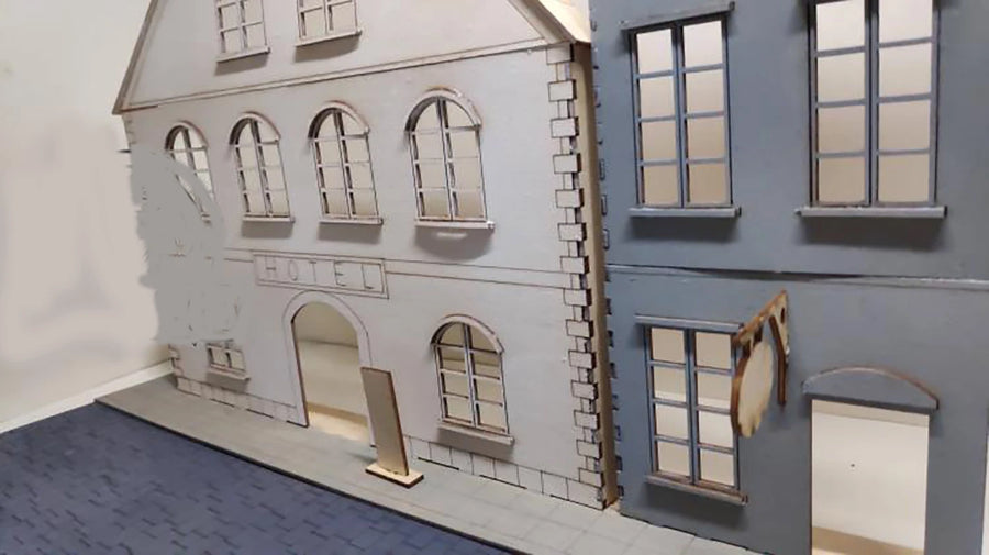 European Urban Street Scene Diorama 1/35 Resin Model Kit - 1/35 resin model view 2