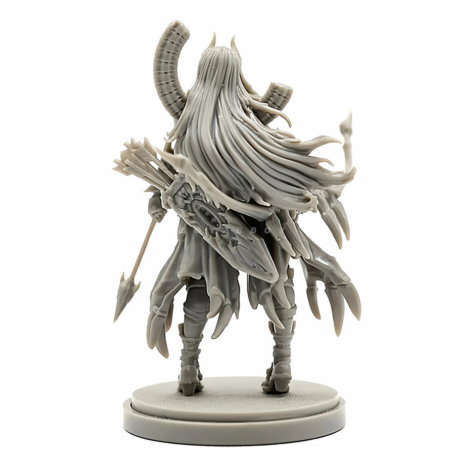 Demon Horned Archer Warrior 38mm Resin Figure Kit - 38mm resin model view 2