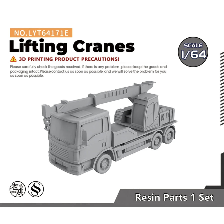 Yao's Studio LYT171E Hydraulic Crane Truck 1/64 Resin Model Kit Set - resin model view 4