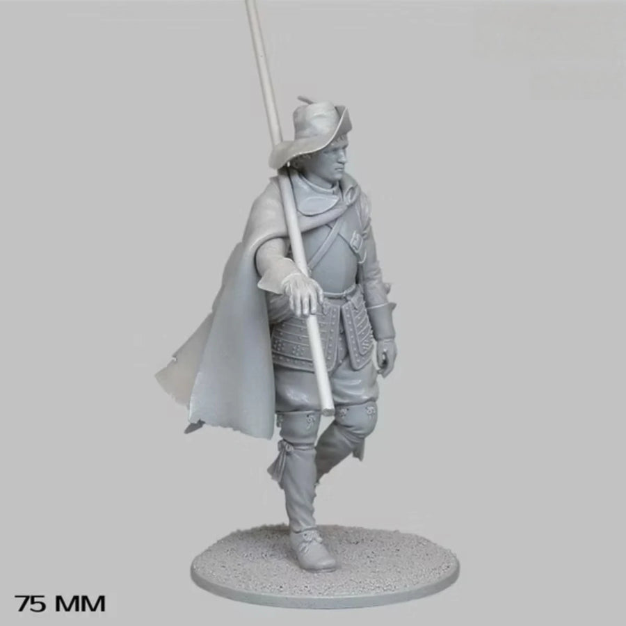17th Century European Spearman with Pike 75mm Resin Figure - 75mm resin model view 5