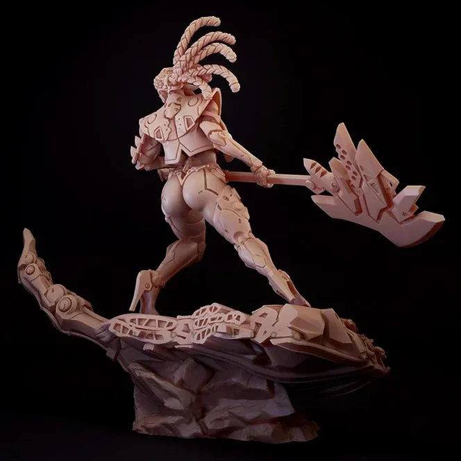 Demon Warrior with Tentacles & Staff 75mm Resin Figure Kit - 75mm resin model view 2