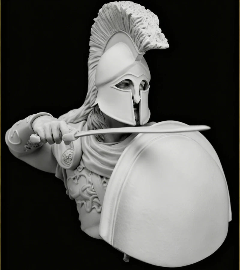 Greek Hoplite Warrior 1/10 Scale Resin Bust Kit - 1/10 resin model view 4