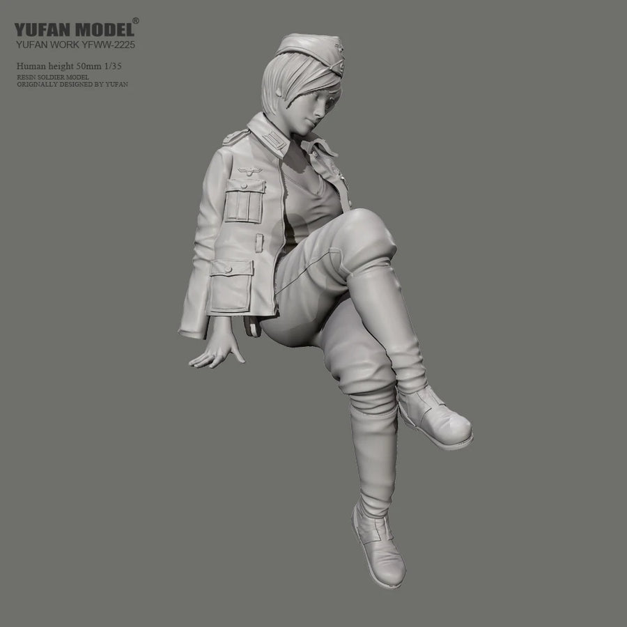 WWII German Luftwaffe Female Figure 1/35 Resin Kit - resin model view 2