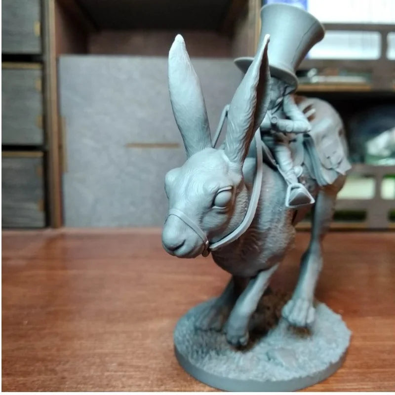 Steampunk Dwarf Postman on Hare 54mm Resin Figure - 54mm resin model view 3