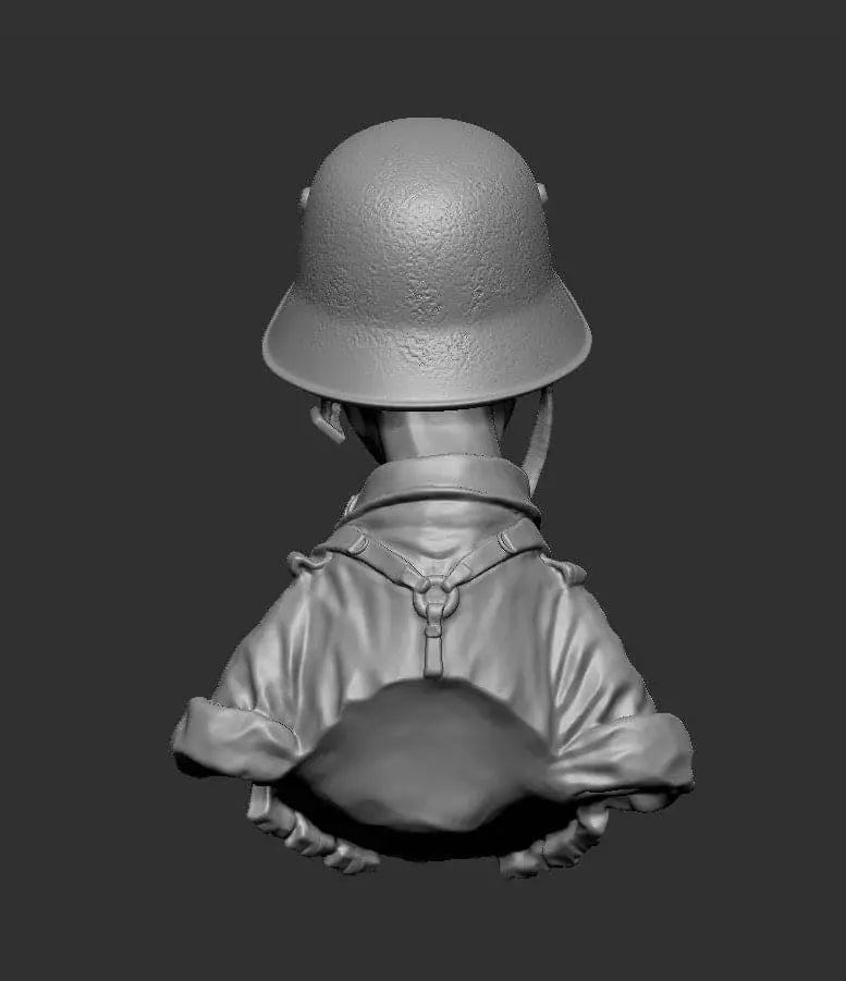 WWII German Soldier 70mm Resin Bust Figure Kit - 70mm resin model view 5