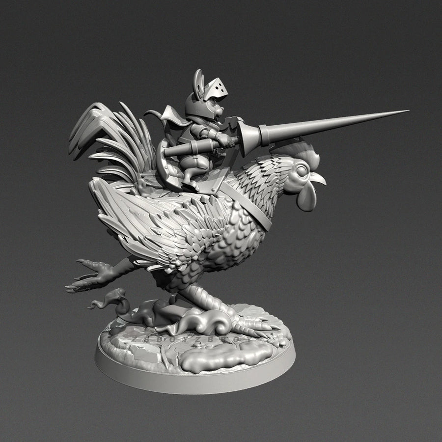 Rooster Knight Rider with Lance 38mm Resin Figure Kit - 38mm resin model view 4