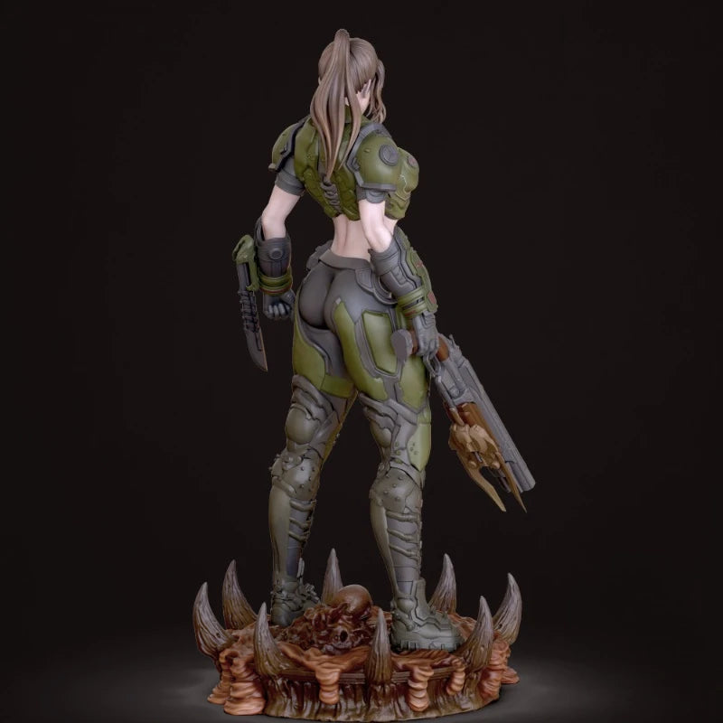 Sci-Fi Female Operator Power Armor with Rifle 1/24 Resin Figure Kit - resin model view 3