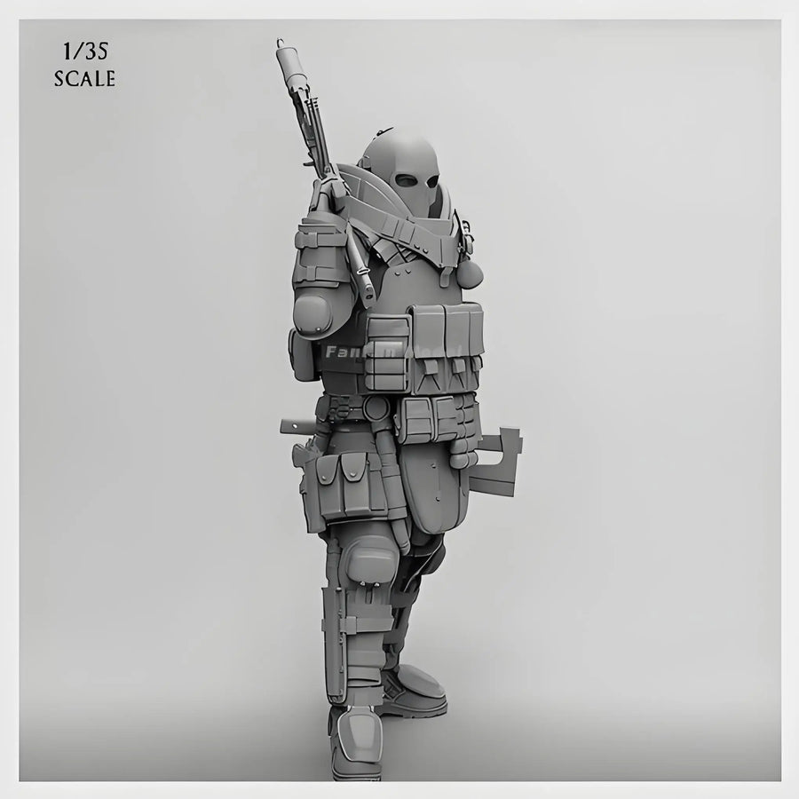 Sci-Fi Futuristic Soldier with Modular Armor 1/35 Resin Figure Kit - resin model view 2