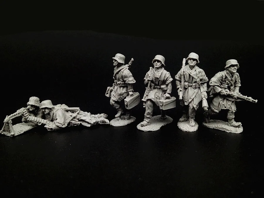 WWII German Infantry Squad 12-Figure Set 1/72 Scale Resin Kit - unpainted resin model kit - view 3
