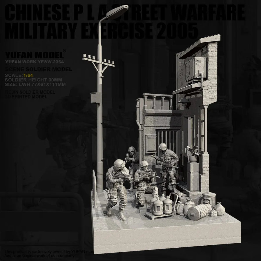 Chinese PLA Street Warfare Military Exercise 2005 1/64 Resin Diorama Kit - 1/64 resin model view 6