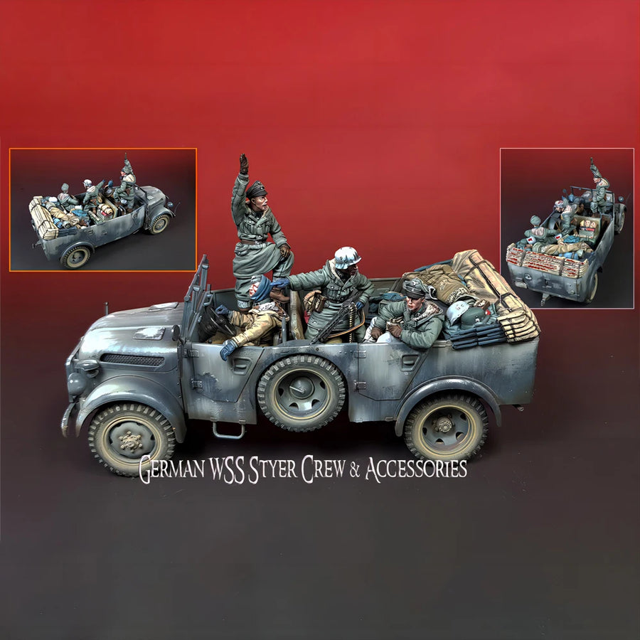 WWII German M.SS Styer Crew 1/35 Resin Diorama Kit - 1/35 resin model view 2